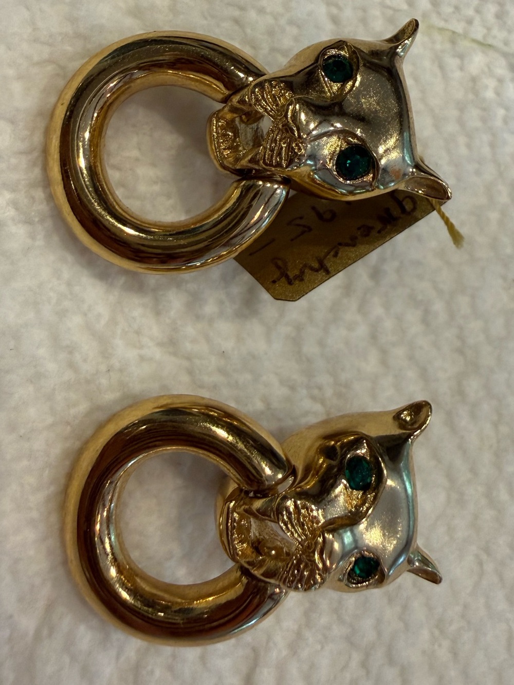 Vintage 1970’s Givenchy Jaguar Panther Pierced Earrings (French Post) - Picture 2 of 6